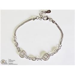 34) STERLING SILVER CUBIC ZIRCONIA BRACELET
