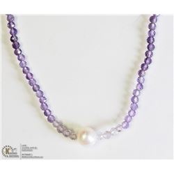 36) ST. SILVER AMETHYST W/FRESHWATER PEARL DROP