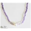 Image 1 : 36) ST. SILVER AMETHYST W/FRESHWATER PEARL DROP