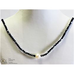 38) ST. SILVER NECKLACE W/FRESHWATER PEARL DROP