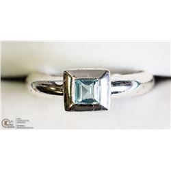 39) STERLING SILVER GENUINE BLUE TOPAZ RING