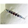 Image 1 : 40) STERLING SILVER GEMSTONE BANGLE BRACELET