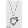 Image 1 : 47) STERLING SILVER HEART SHAPED PENDANT NECKLACE