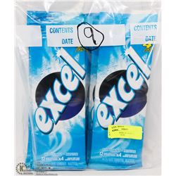 BAG OF 9- PACKS OF 4 EXCEL PEPPERMINT GUM