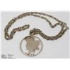 Image 1 : 1923 USA PEACE DOLLAR FOLK ART NECKLACE.