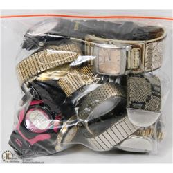 BAG FILLED WITH MENS, WOMENS AND KIDS WATCHES