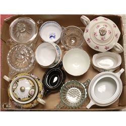 BOX WITH 14 SUGAR BOWLS, INCL 2 OCCUPIED JAPAN