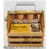 Image 1 : WOODEN BOTTLE CADDY WITH BUILT-IN BOTTLE OPENER