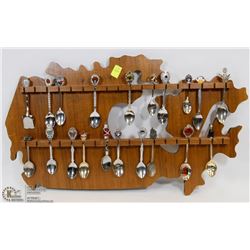 WOODEN SPOON RACK WITH SPOONS