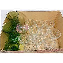 3) BOX W/ 11 GLASS 1970S JELLO NAPPIES, 2 ODD ONES