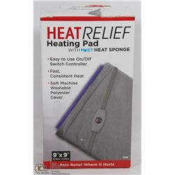 HEAT RELIEF HEATING PAD WITH MOIST HEAT SPONGE
