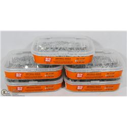 5 TUBS OF 3D 1-1/4" DRYWALL NAILS