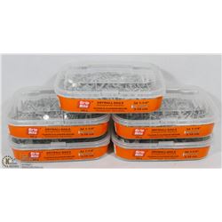 5 TUBS OF 3D 1-1/4" DRYWALL NAILS