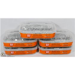 5 TUBS OF 3D 1-1/4" DRYWALL NAILS