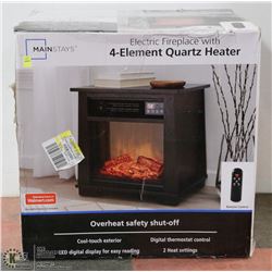 MAINSTAYS ELECTRIC FIREPLACE WITH 4-ELEMENT QUARTZ