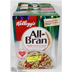 5 BOXES OF KELLOGS ALL BRAN AND MULTIGRAIN CRUNCH