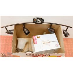 BOX WITH ASSORTED HOME LIGHTS , BRUSHED BRONZE