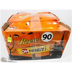 THREE BOXES OF 90 TREAT SIZE CHOCOLATE BARS