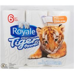 6 ROLLS OF ROYAL TIGER TOWEL PAPER TOWELS