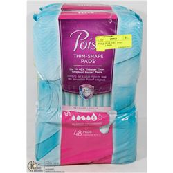 2 PACKS OF 48, 3-IN-1  POISE ORIGINAL PADS
