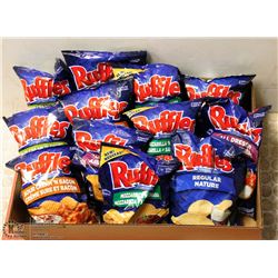 LARGE BOX OF ASSORTED RUFFLE CHIPS