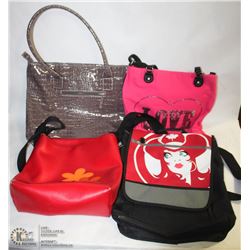 LOT OF 4 PURSES AND TOTE BAGS , VARIOUS BRANDS