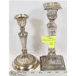 LOT OF 2 ANTIQUE CANDLE HOLDERS.
