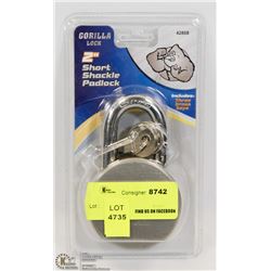 GORILLA LOCK 2" SHORT SHACKLE PADLOCK