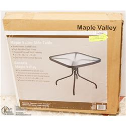 MAPLE VALLEY GLASS TOP PATIO SIDE TABLE