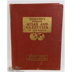 1946 HAMMONDS ATLAS GAZETTEER MAPS HARDCOVER BOOK.