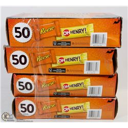 4 BOXES OF 50 ASSORTED CHOCOLATE BARS