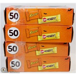 4 BOXES OF 50 ASSORTED CHOCOLATE BARS