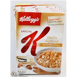 5 BOXES OF VANILLA  ALMOND KELLOGS CEREAL