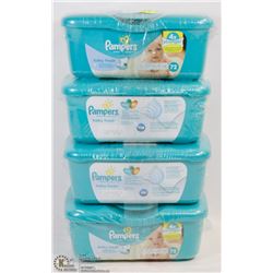 4 CONTAINERS OF 72N BABY WIPES