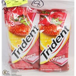 LOT OF 8 TRIDENT LAYERS STRAWBERRY GUM PACKS