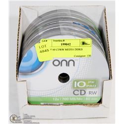 LOT OF 60 CDRW MEDIA DISKS