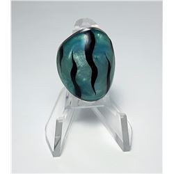 2 - BLUE ENAMELED 925 STAMPED  RING