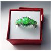Image 1 : 19 -  GREEN FIRE OPAL & EMERALD RING