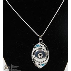 NEW BLUE CRYSTAL PENDANT AND NECKLACE SET