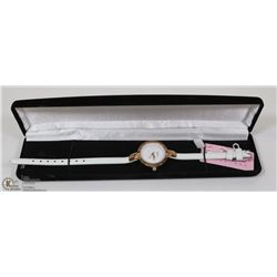 KEZZI LADIES WHITE STRAP WATCH