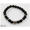 Image 1 : #17-MAN LAVA ROCK BRACELET OWL HEAD BEAD