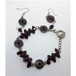4 - SILVER TONE & AMETHYST  SET