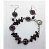 Image 1 : 4 - SILVER TONE & AMETHYST  SET