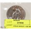 Image 1 : 2011 CANADIAN WOLF 1 OZ SILVER COIN.
