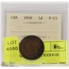 Image 1 : 1858 CANADIAN 1 CENT ICCS F-15.