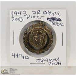 1948 JR OLYMPIC 2ND PLACE MEDAL 440YD JR 4-MAN