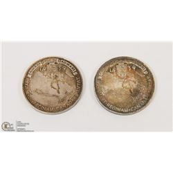 2 SILVER 1939 ROYAL VISIT MEDALLIONS.