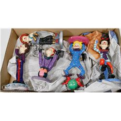 BOX OF VINTAGE TALL CLOWN STATUES