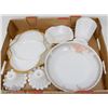 Image 1 : BOX OF VINTAGE MILK GLASS DISHES AND MORE
