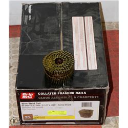 CASE OF GRIP RITE COLLATED FRAMING NAILS